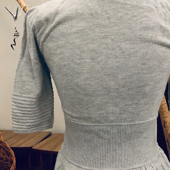 Boston proper peplum fitted flare grey sweater S - Picture 5 of 6